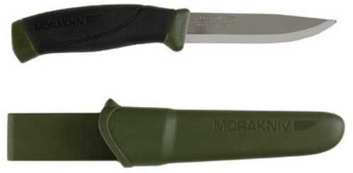 Morakniv Companion Fixed Blade Knife Stainless Steel Military Green and Black Rubber Handle Sheath