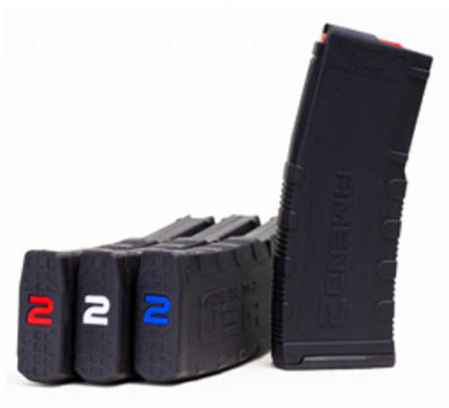 Amend2 Magazine 223 Remington/556NATO 30 Rounds Fits AR-15 Rifles Polymer Black with Red White and Blue Amend2 Logo 3 Pa