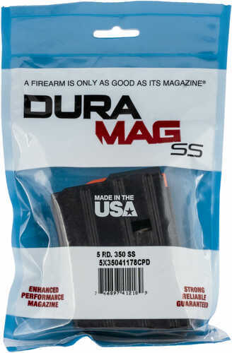 DURAMAG Magazine 350 Legend 5Rd Black Fits AR Rifles Stainless Steel Orange AGF Follower 5X35041178CPD