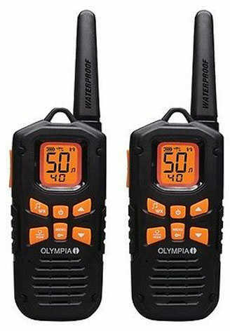 Motorola R-Series Two Way Radio Black/Orange 42 Mile 50 channels Noaa Weather Micro-USB Charging IP67 Waterpro