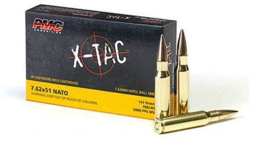 7.62 NATO 147 Grain Full Metal Jacket 20 Rounds PMC Ammunition