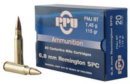 6.8mm SPC 115 Grain Full Metal Case 20 Rounds Prvi Partizan Ammunition