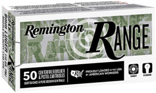 9mm Luger 115 Grain Full Metal Jacket 50 Rounds Remington Ammunition