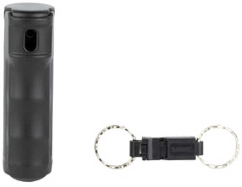 Sabre Pepper Gel with Quick Release Whistle Keychain .54 Ounces Black Matte Finish