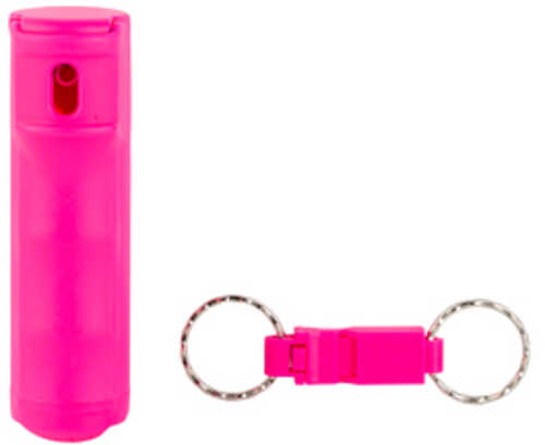 Sabre Pepper Gel with Quick Release Whistle Keychain .54 Ounces Pink Matte Finish