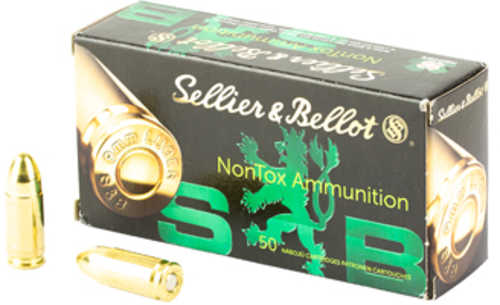 Sellier & Bellot NonTox Pistol Ammunition 9mm 124 Grain Total Full Metal Jacket 50 Round Box SB9NTB