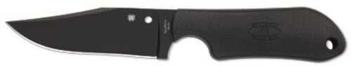 Spyderco FB15PBBK Street Beat 3.51" Fixed Bowie Plain Black DLC Vg-10 SS Blade/Black Textured FRN Handle Includes Sheath