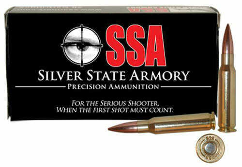 308 Win 168 Grain Hollow Point Boat Tail 20 Rounds Silver State Armory Ammunition 308 Winchester