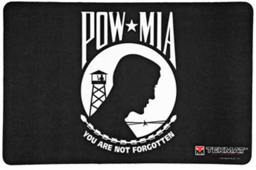 TekMat Pistol Mat POW MIA 11"x17" Black Includes Small Microfiber TekTowel Packed In Tube R17-POWMIA