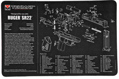 Beck TEK, LLC (TEKMAT) TEKR17RUGERSR22 Ruger SR22 Handgun Cleaning Mat 11"X17"X1/8"