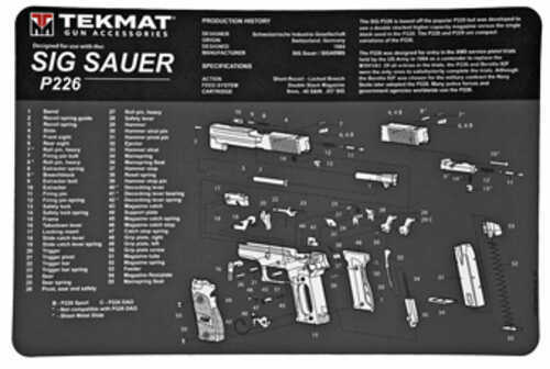 TekMat TEKR17SIGP226 Gray/White Rubber 17" Long 11" X 17" Sig P226 Parts Diagram Illustration