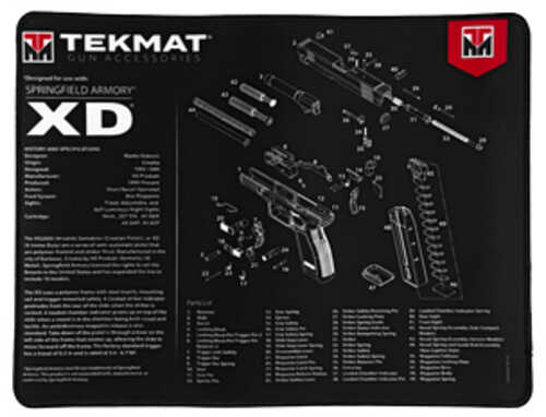 Beck Tek LLC (TEKMAT) R20XD Springfield XD Ultra Premium Cleaning Mat Parts Diagram 20" 15" Black/Whit