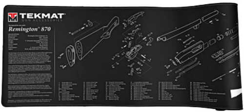 BECK TEK LLC (TEKMAT) R44REM870 Remington 870 Ultra Premium Cleaning Mat Parts Diagram 44" x 15" Black/Wh