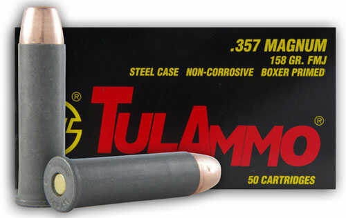 357 Mag 158 Grain Full Metal Jacket 50 Rounds TULA Ammunition 357 Magnum