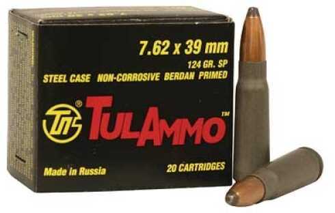 7.62X39mm 124 Grain Soft Point 20 Rounds TULA Ammunition