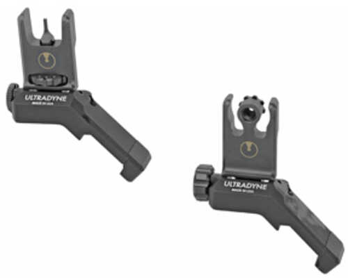 Ultradyne USA C2 Folding Front and Rear Offset Sight Combo - Bla Black