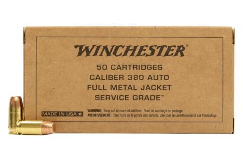380 ACP 95 Grain Full Metal Jacket 50 Rounds Winchester Ammunition