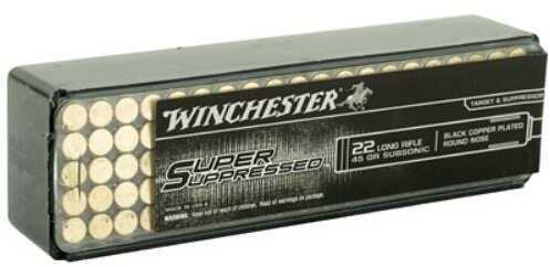 Winchester Ammo Sup22LR Super Suppressed 22 Long Rifle (LR) 45 Gr Lead Round Nose 100 Box