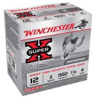 12 Gauge 3" Steel #4  1-1/8 oz 25 Rounds Winchester Shotgun Ammunition
