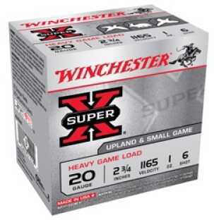 Super X Heavy Game By Winchester 20 Gauge 2 3/4" 1Oz 6 Shot Per 25 Ammunition Md: XU20H6