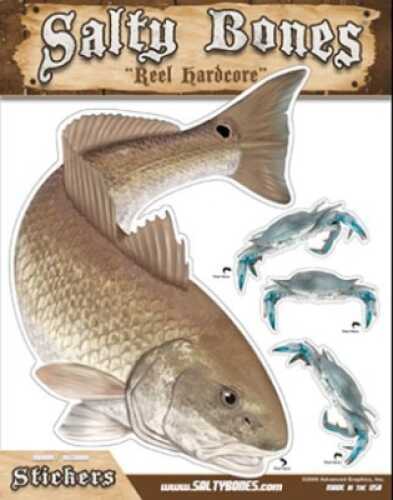 Salty Bones Mega Decal 12In X 14In Redfish W/Bait Md#: BMega4003Sb