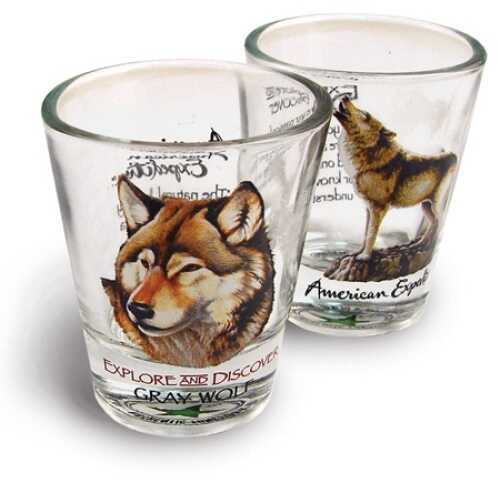 American Expedition Set Of 2 Shot Glasses - Wolf