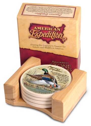 American Expedition Set Of 4 Stone Coaster - Mallard