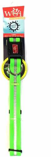 Wigzi Reflective Weatherproof Adjustable Collar Neon Grn Sm