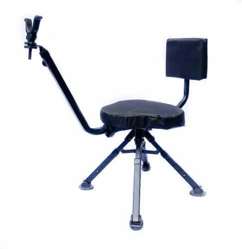 BenchMaster Ground Hunting Shooting Chair 4 Leg Rotating Steel Black