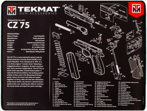 Beck TEK LLC (TEKMAT) R20CZ75 CZ-75 Ultra Premium Cleaning Mat Parts Diagram 20" X 15" Black/White