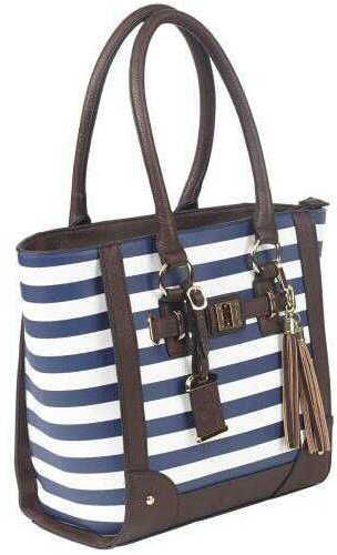 BDOG TOTE PURSE W/HSTR NAVY STRIPE