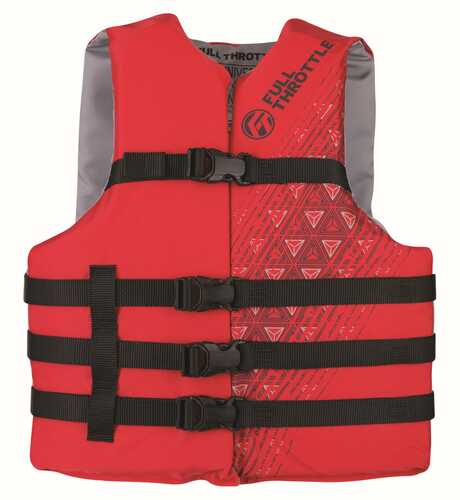 Full Throttle Adult Nylon Life Jacket S M Red