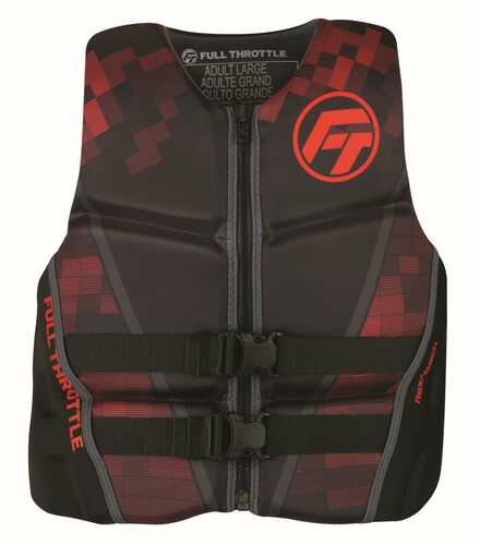 Full Throttle Mens Rapid-Dry Flex-Back Life Jacket XL Red