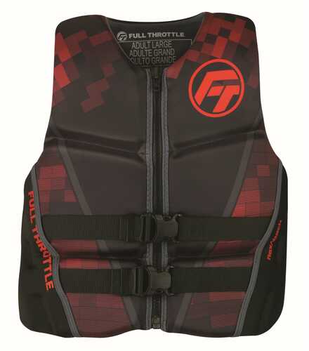 Full Throttle Mens Rapid-Dry Flex-Back Life Jacket 2XL Red
