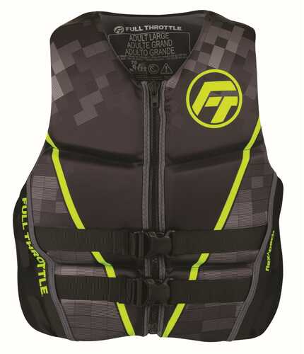 Full Throttle Mens Rapid-Dry Flex-Back Life Jacket M Grn