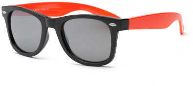 Real Kids Blk Frame/Neon Orange Temples Silver Mirror 10+