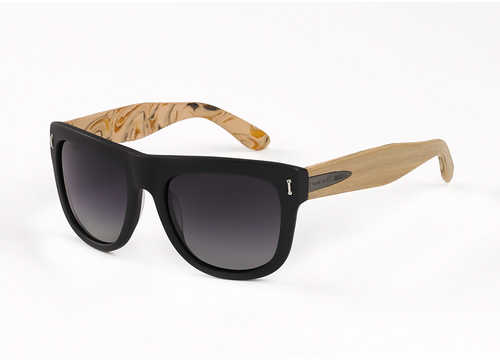 Hang Ten Gold Surf Woody-Matte Black Pine Green Lens