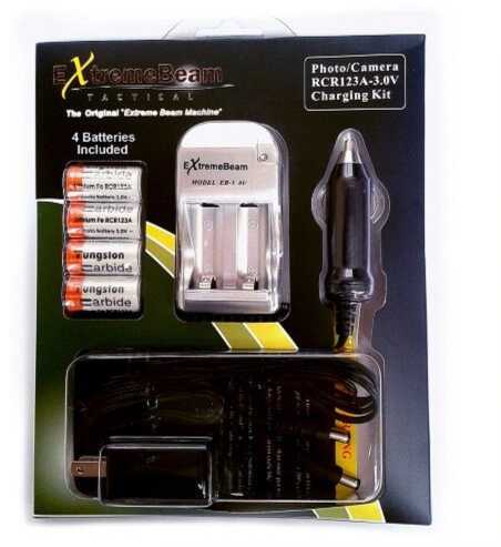 ExtremeBeam 3.0 Volt Rechargeable Cr123 Battery Kit 4 Pack