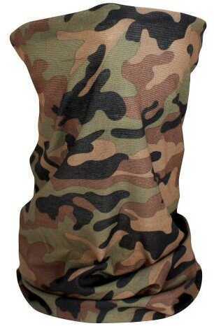 ZANheadgear Fleece Lined Motley Tube -Woodland Camo-High-Vis Md: TF118HV