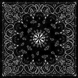 ZANheadhear Cotton Bandanna - Black Paisley Md: B001