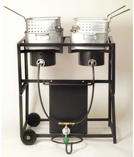 King Kooker #KKDFF30T- 30in Dual Outdoor Propane Frying Cart