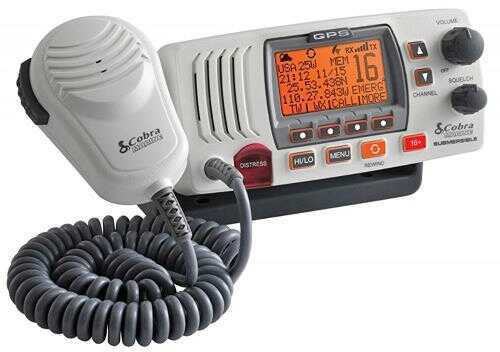 Cobra Mr F77b Gps 25 Watt Class D Fixed Mount Vhf Radio-grey