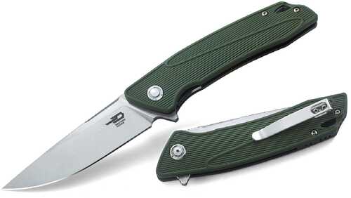 Bestech Spike Folder 3.75 in Stonewash Plain Green Nylon