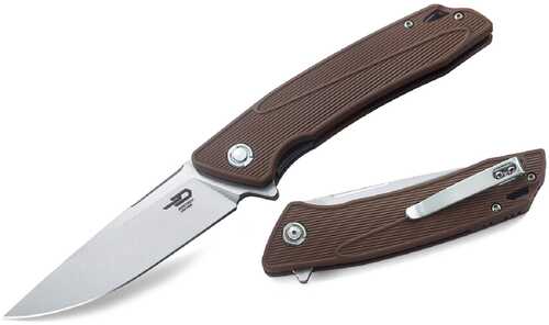 Bestech Spike Folder 3.75 in Stonewash Plain Beige Nylon