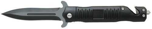 ABKT Dagger Assist 3.5 in Blade Black Aluminum Handle