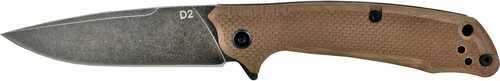 American Buffalo Knife & Tool Elite Scavenger Folder 3.5 in Blade Tan Handle