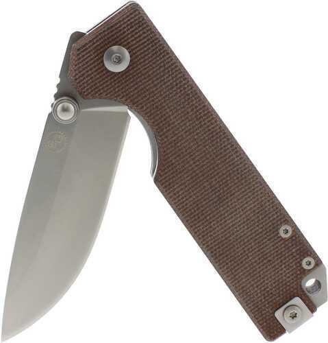 StatGear Ausus Folder 3.5 in Blade Brown Micarta Handle