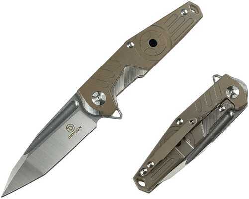 Defcon Radioactive Folder 3.25 in Blade Brass Titanium Handle