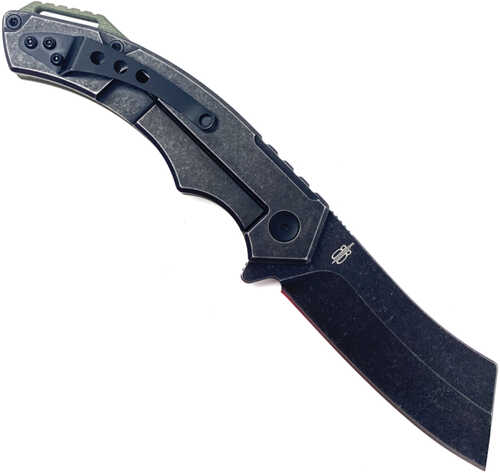 BucknBear Cleaver Folder 3.6 in Blade Carbon Fiber Handle