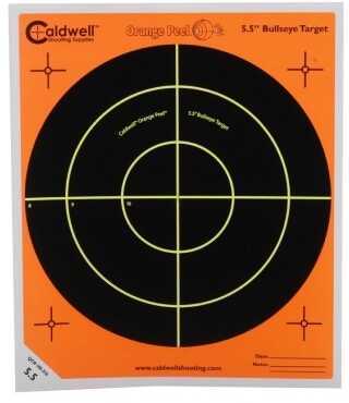 Caldwell 555050 Orange Peel Self-Adhesive Paper 5.5" Bullseye Orange/Black 50 Pack